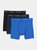 3-Pack Cotton Stretch Boxer Brief Underwear - Imperial Blue/Sterling Blue/Stone Wash Grey