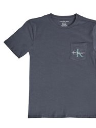 Boy's Monogram Logo Pocket Short Sleeve Tee - Hemisphere Blue