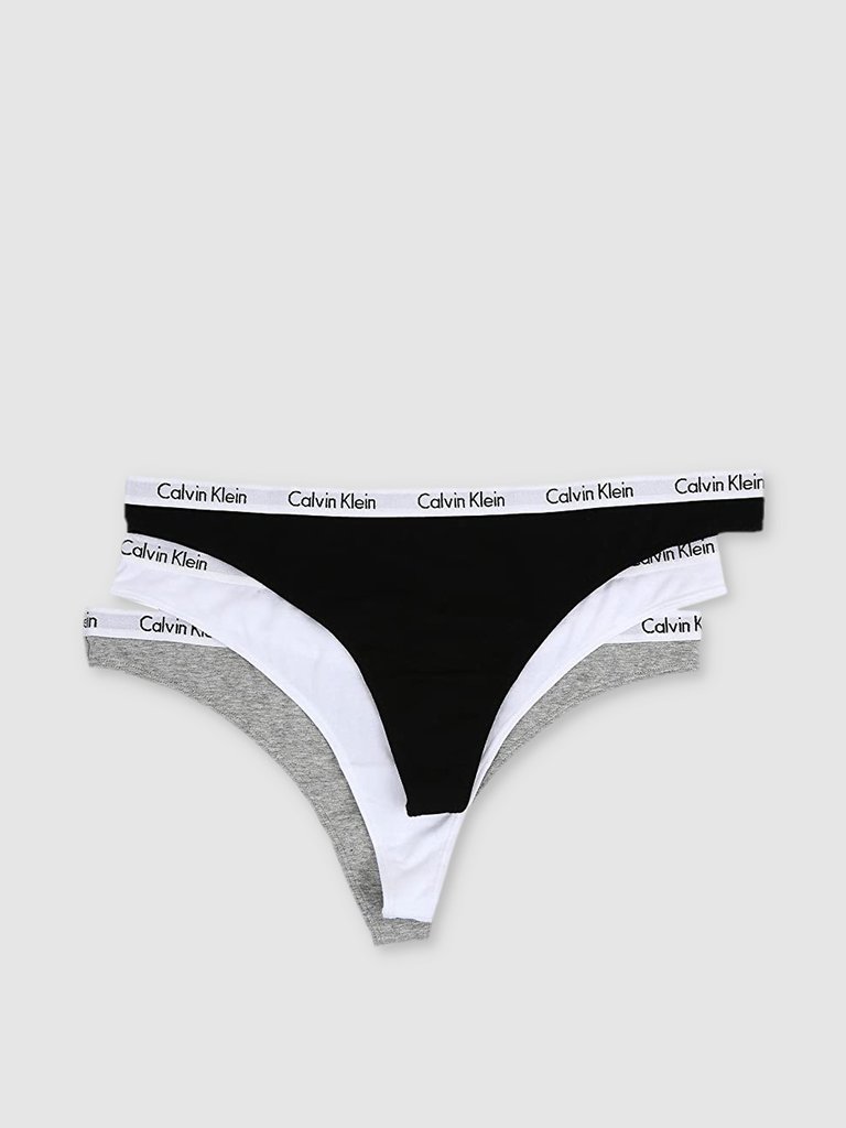 Carousel Thong 3 Pack - Black/Grey/White