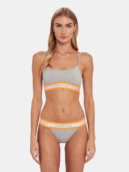 High Cut Bikini Underwear  - Grey/Orange