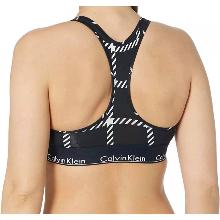 Modern Cotton Graphic Bralette In Black