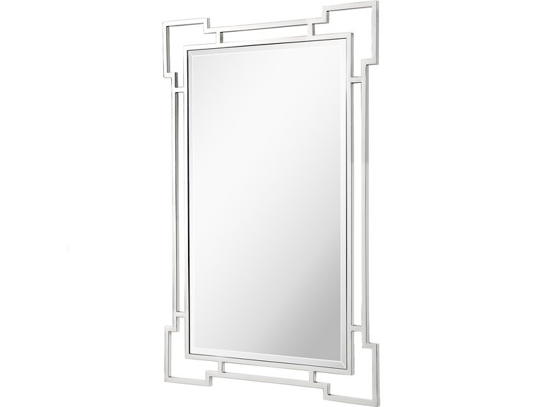 Aldon Casual Rectangle Framed Floating Accent Mirror - Silver