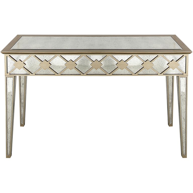 Algiers Champagne Rectangle Glass Console Table - Champagne