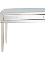 Alice 48" Antique Silver Rectangle Glass Console Table - Antique Silver