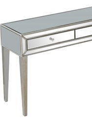 Alice 48" Antique Silver Rectangle Glass Console Table