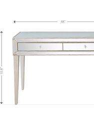 Alice 48" Antique Silver Rectangle Glass Console Table