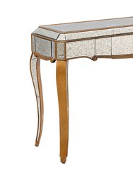 Astrid 47.25 in. Antique Gold Rectangle Glass Console Table - Antique Gold