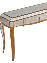 Astrid 47.25 in. Antique Gold Rectangle Glass Console Table