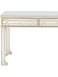 Aubrey 48 in. Champagne Rectangle Glass Console Table - Champagne