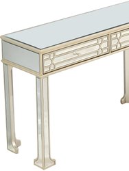 Aubrey 48 in. Champagne Rectangle Glass Console Table