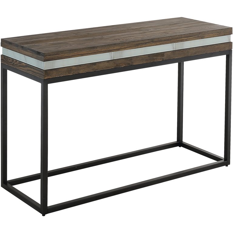 Bailey 47.2 in. Brown Rectangle Glass Console Table