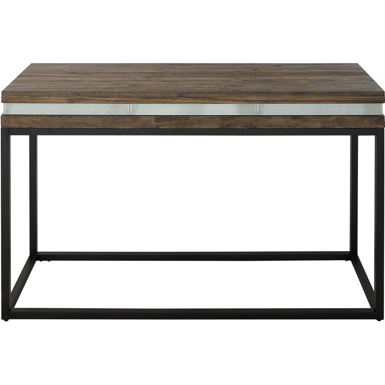 Bailey 47.2 in. Brown Rectangle Glass Console Table - Brown