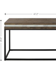 Bailey 47.2 in. Brown Rectangle Glass Console Table