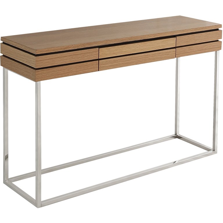 Barnes 47.2 in. Brown Rectangle Glass Console Table