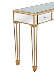 Cameron 47.25 in. Gold Rectangle Glass Console Table