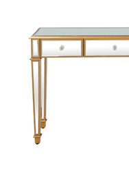 Cameron 47.25 in. Gold Rectangle Glass Console Table