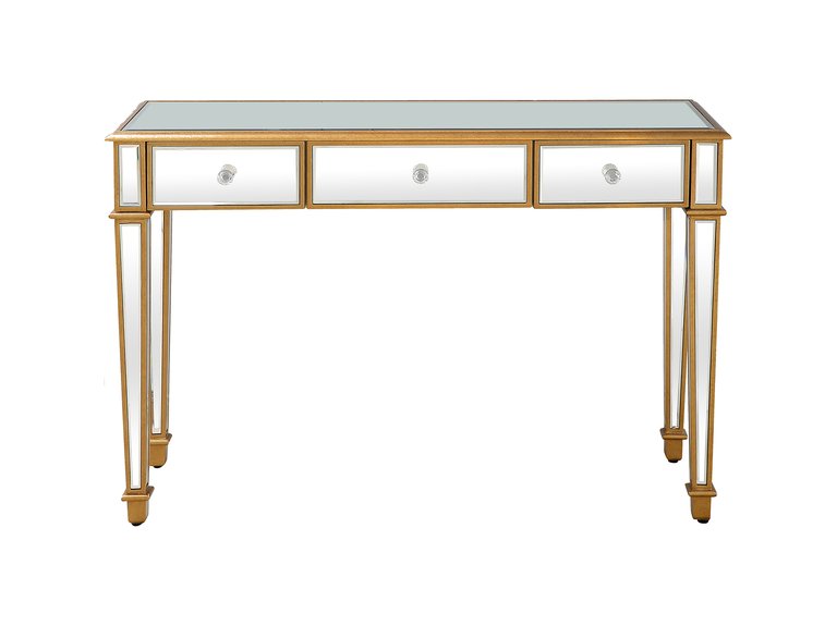 Cameron 47.25 in. Gold Rectangle Glass Console Table