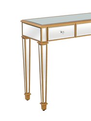 Cameron 47.25 in. Gold Rectangle Glass Console Table - Gold