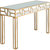 Cassandra 47.25 in. Gold  Rectangle Glass Console Table