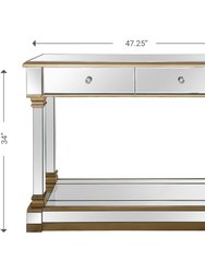 Declan 47.2 in. Champagne Rectangle Glass Console Table