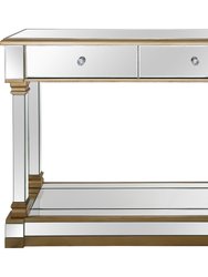 Declan 47.2 in. Champagne Rectangle Glass Console Table