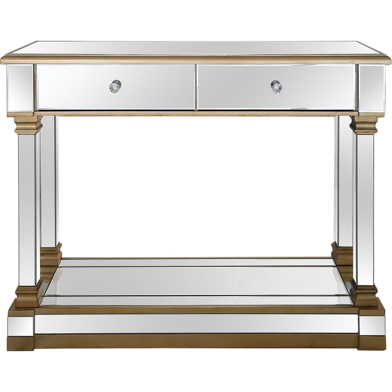 Declan 47.2 in. Champagne Rectangle Glass Console Table