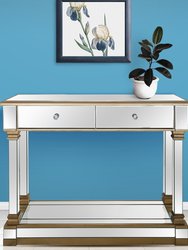 Declan 47.2 in. Champagne Rectangle Glass Console Table