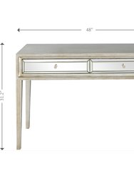 Delaney 48 in. Antique Silver Rectangle Glass Console Table