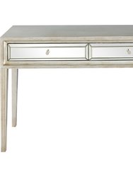 Delaney 48 in. Antique Silver Rectangle Glass Console Table