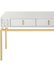 Dynasty 47.2 in. White Rectangle Glass Console Table