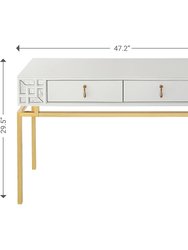 Dynasty 47.2 in. White Rectangle Glass Console Table