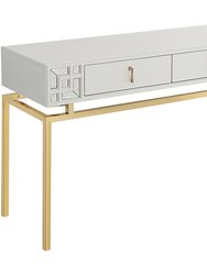 Dynasty 47.2 in. White Rectangle Glass Console Table