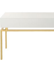 Dynasty 47.2 in. White Rectangle Glass Console Table