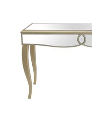 Eleanor 47.6 in. Champagne Rectangle Glass Console Table