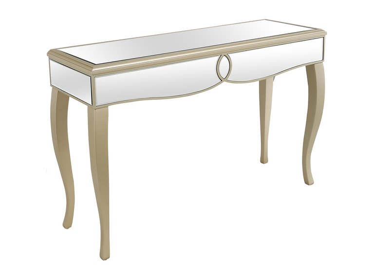 Eleanor 47.6 in. Champagne Rectangle Glass Console Table