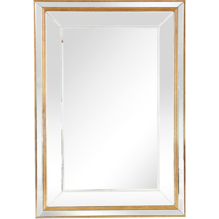 Finley 27.2 in. x 38 in. Casual Rectangle Framed Classic Accent Mirror - Antique Gold