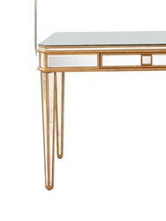 Finley 48 in. Antique Gold Rectangle Glass Console Table - Antique Gold