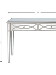 Helena 48" Silver Rectangle Glass Console Table