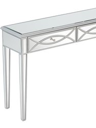 Helena 48" Silver Rectangle Glass Console Table