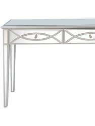 Helena 48" Silver Rectangle Glass Console Table - Silver