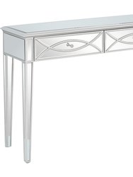 Helena 48" Silver Rectangle Glass Console Table