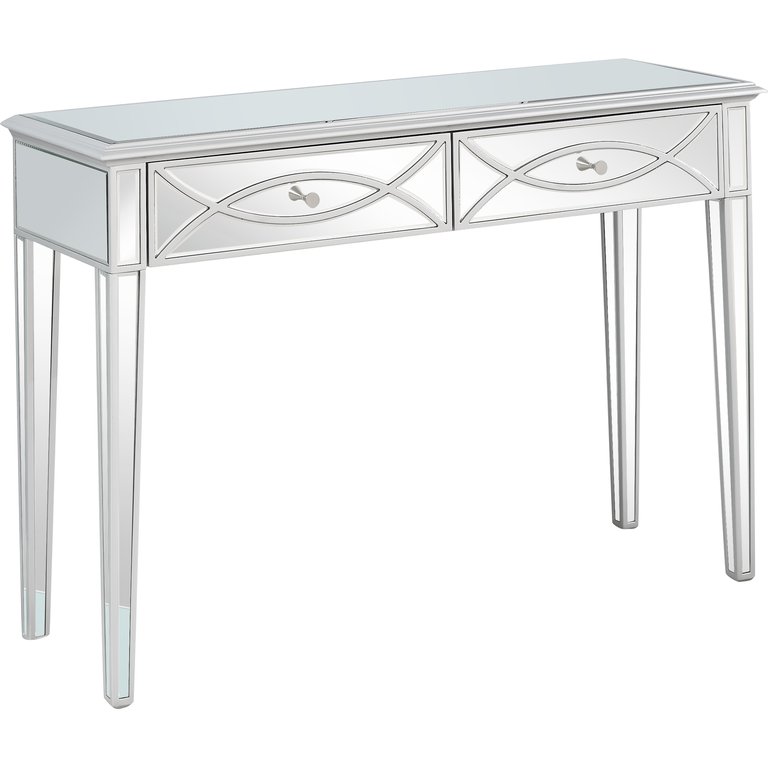 Helena 48" Silver Rectangle Glass Console Table