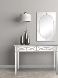 Helena 48" Silver Rectangle Glass Console Table