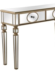 Holland 47.2" Champagne Rectangle Glass Console Table