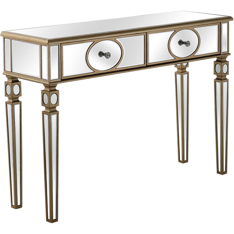Holland 47.2" Champagne Rectangle Glass Console Table