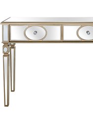 Holland 47.2" Champagne Rectangle Glass Console Table - Champagne