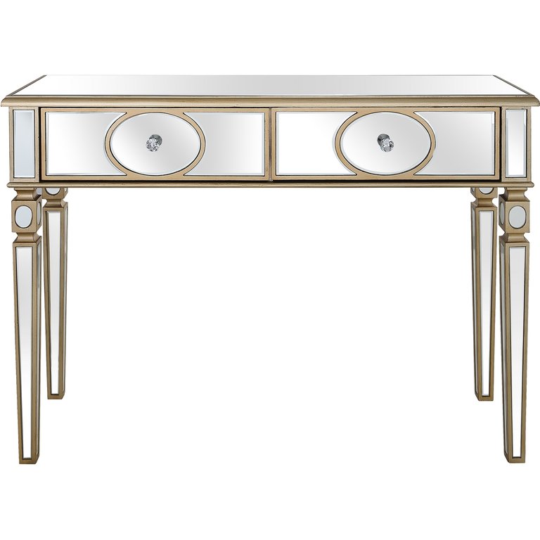 Holland 47.2" Champagne Rectangle Glass Console Table - Champagne