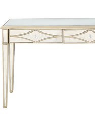 Huxley 48" Champagne Rectangle Glass Console Table - Champagne