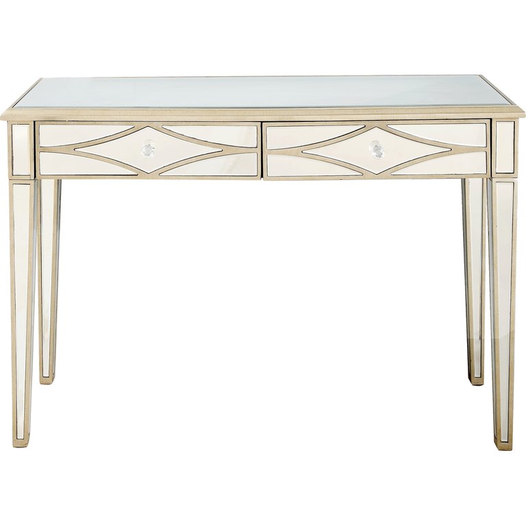 Huxley 48" Champagne Rectangle Glass Console Table - Champagne