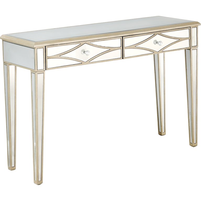 Huxley 48" Champagne Rectangle Glass Console Table